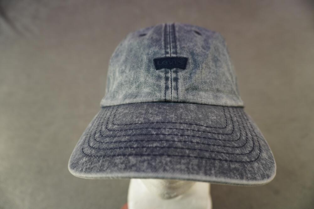 Levis Hat Cap Strap Back Blue Denim Logo Patch Mens One Size Baseball Casual